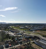 Vista área do acesso ao loteamento Jardim Cristina em Araquari