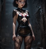 a woman in a latex outfit posing for a photo