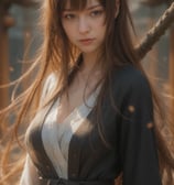 a woman with long hair and a long haircut