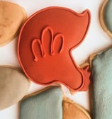 a chicken cookie. A set of custom sugar cookies farm and chicken themed freshly baked and quickly de