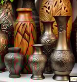 vases wooden and metal vase