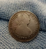 Moneda : 2 Reales Año : 1792 Ceca : Guatemala Material : AR Peso: 6.40 P.V.P: 72€