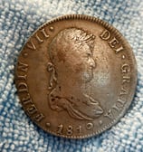 8 reales de Fernando VII, 1819. Ceca México. Material: AR Peso: 26.54 gramos. P.V.P: 130€