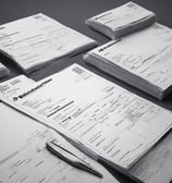 a man with a tattooed arm standing over a computer