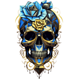 blue skull ai generated