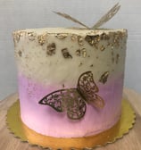 a cake with a butterfly on top of it