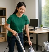 Office carpet cleaning service by Dust Be Gone team maintaining workplace in Scottsdale