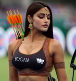 a woman with a bow and arrows in her hand