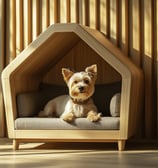 Comfortable kennel with Cushion. Amazon Affiliate Link.
