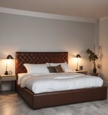 Leather Double Bed, affiliate link.
