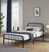 black metal single bed, Amazon affiliate link.