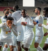 Célébration de l'équipe de Niort après un but