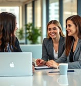 a group of business people sitting at a table