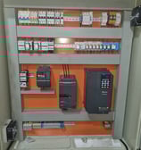 a large electrical equipment cabinet with multiple electrical components