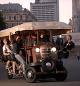 Beer Bike near the Monument of Latvia
