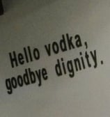 a sign that says hello vodka