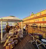 Sunset during Riga Party raft