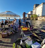 Riga Party raft floats on Daugava river