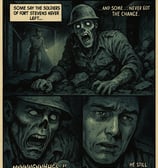 Zombie comic page – undead horror graphic novel illustration with walking dead and gory suspense"