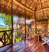 terrace wooden bungalow retreat center