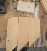 Wood scraps laid out in a pattern