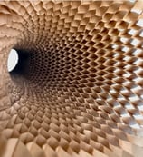 a honeycombed paper sculpture of a honeycombed flower
