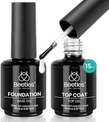 Beetles 2 Pcs 15ml No Wipe Gel Top Coat and Base Coat Set - Shine Finish and Long Lasting, Soak Off 