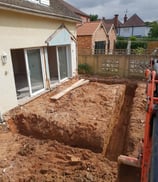 groundwork project being carried out in a back garden in halesowen