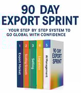 a book cover with the words,'90 days of exporting the world '
