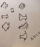 Recorte original de una hoja dibujada para obtener los sprites de Jumpage