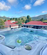 private Jacuzzi villa noah with stunning views of st jean's beach - eden rock
