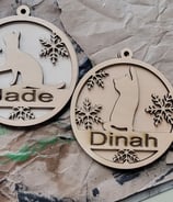 Wooden Cat Ornaments