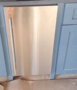 shows beautiful, finished install of an ice maker