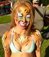 Adult Tiger Face and Body Painting Las Vegas