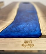 custom wood epoxy cornhole blue epoxy wooden table