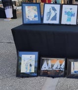 table exposition marché des artistes fontanil-cornillon