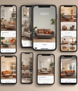 A person is using a laptop to browse an online marketplace featuring various digital products or themes. The screen displays a selection of software or website themes with descriptions and prices. The person seems to be in a well-lit room, sitting at a table.