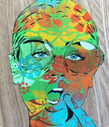 Efin art wood round portrait