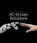 AI integration and automation expression with robot and human hand.