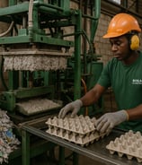 Making egg crates out of waste paper