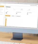 a computer monitor and a keyboard
