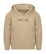 a tan colored hoodie with the words entreme vus on it