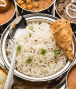 North Indian cuisine on Zayka Caterers menu, showcasing delicious North Indian Thali
