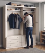 a man dismantling a wardrobe