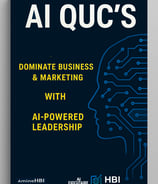 Cover of "AI QUC’s: Leadership Redefined" — an AI-powered business strategy ebook by HBI Ecosystem.