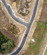 Top down progress shot of new homes site