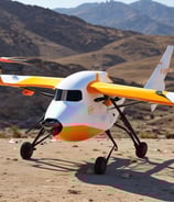 A drone is hovering in the air against a blurred green background. The drone is compact with visible propellers spinning rapidly. Its camera is prominently displayed on the front, indicating that it is likely used for aerial photography or videography.