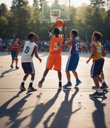 person lying in the middle of basketball court