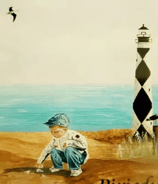 Ocean, beach and boy, the perfect combination, soft and gentle, a touch of expectancy for the storm