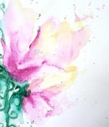 Watercolor floral abstract like a lively toe tapping jig